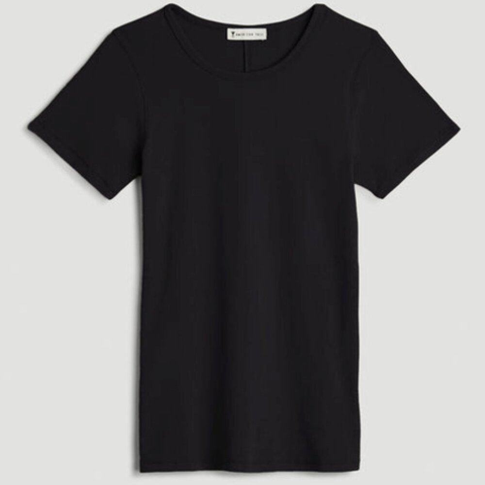 AMERICAN TALL SHORT SLEEVE CREW NECK RIBBED BLACK T-SHIRT (NWOT)